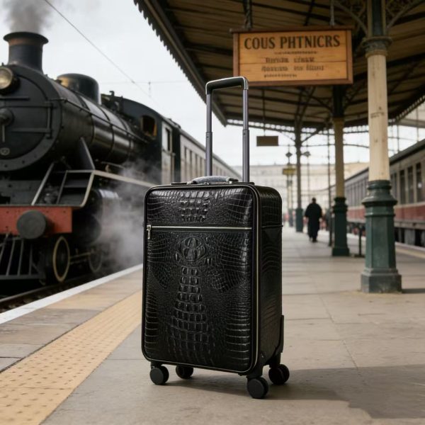 Crocodile Pattern Genuine Leather Suitcase