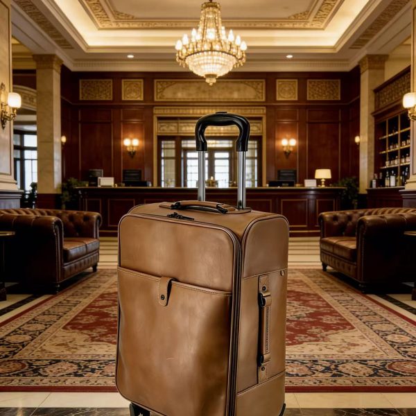 Premium Full-Grain Leather Rolling Luggage