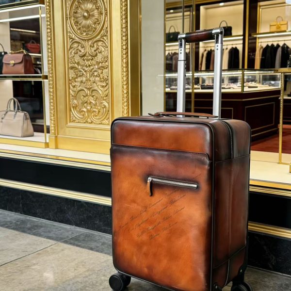 Vintage Hand-Dyed Full-Grain Leather Carry-On Luggage