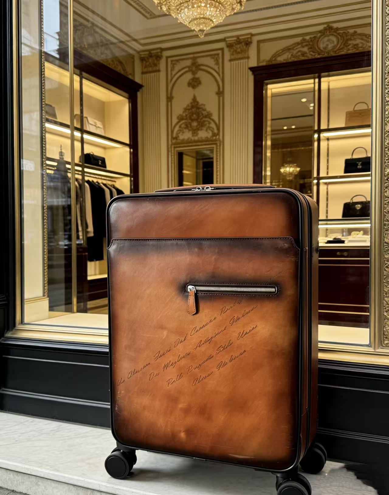 Vintage Hand-Dyed Full-Grain Leather Carry-On Luggage - 图片 4